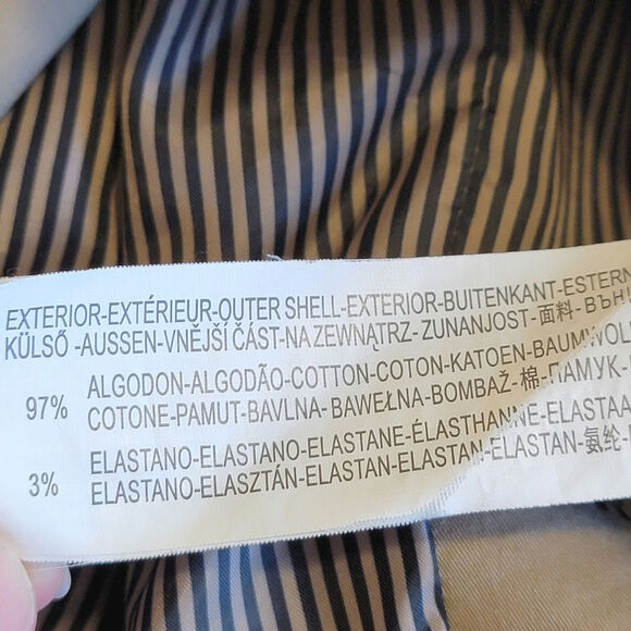 Pull & Bear Double Breasted Belt Tie Waist Mid Length Tan Trench Coat Size S - Picture 15 of 16